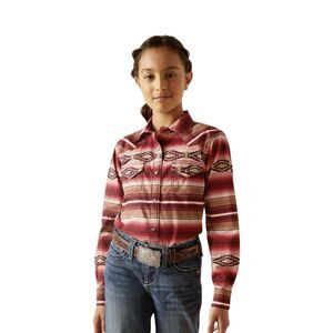 Ariat Girls Southwestern Serape Striped Snap Front Western Youth Rodeo Size 8
